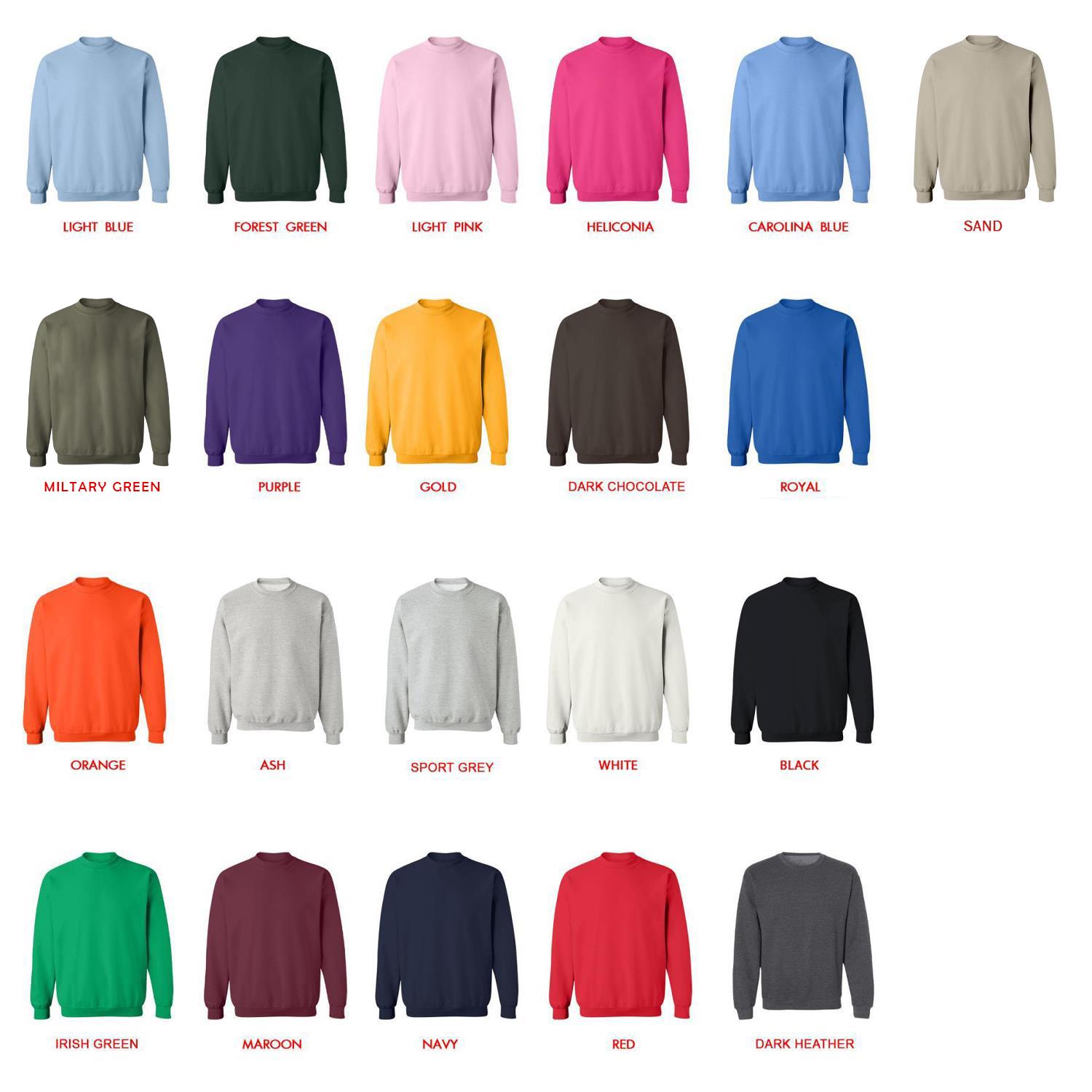 sweatshirt color chart - BFDI Merch